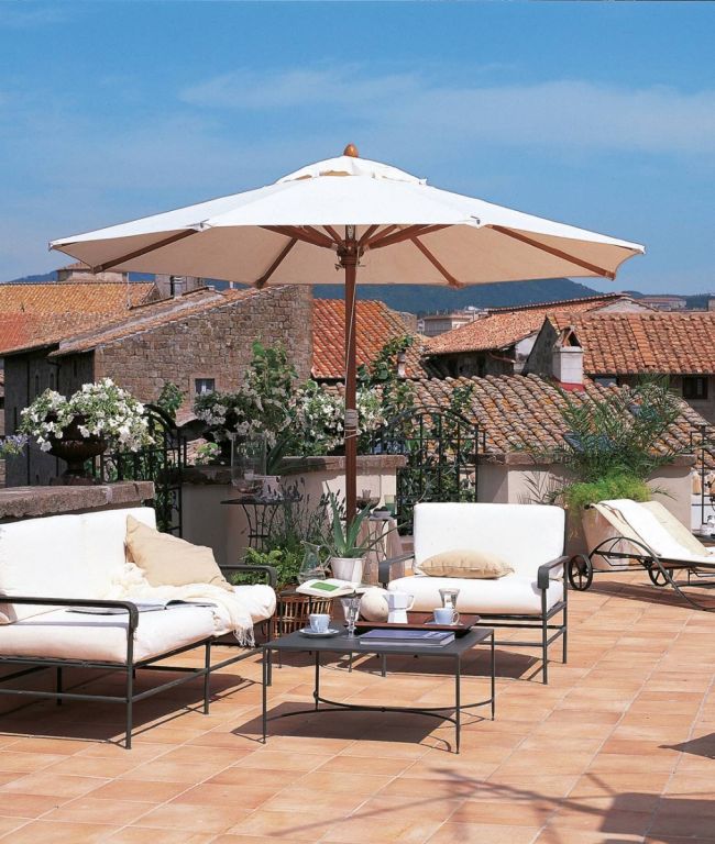 Unopiu - Runder Sonnenschirm Lipari-Sonnenschirm-Unopiu-Naurfarben-400cm-TOJU Interior