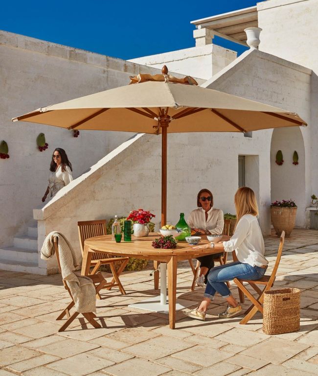 Unopiu - Runder Sonnenschirm Lipari-Sonnenschirm-Unopiu-Sandfarben-400cm-TOJU Interior