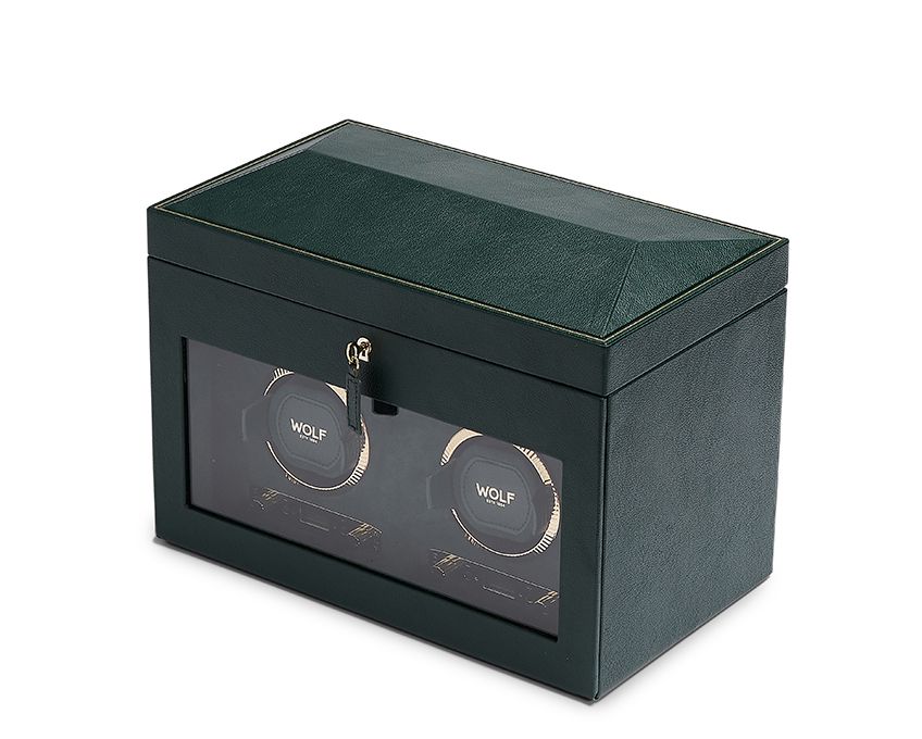 Wolf - Uhrenbeweger - British racing green Double Watch Winder-Uhrenbeweger-Wolf 1834-TOJU Interior