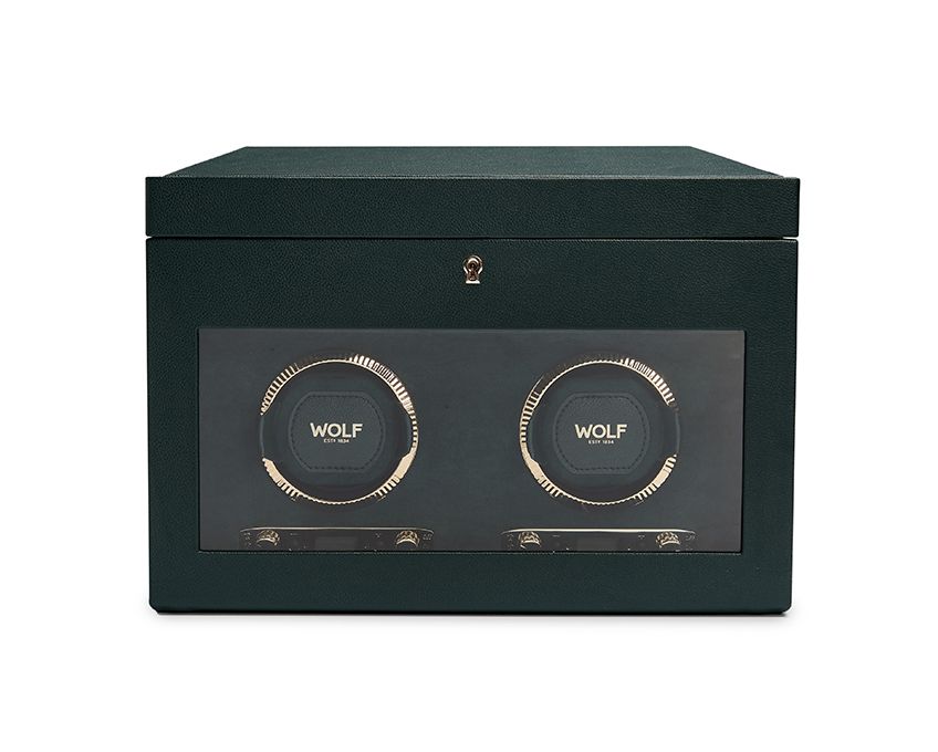 Wolf - Uhrenbeweger - British racing green Double Watch Winder-Uhrenbeweger-Wolf 1834-TOJU Interior