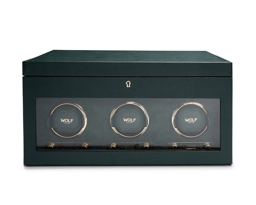 Wolf - Uhrenbeweger - British racing green triple Watch Winder-Uhrenbeweger-Wolf 1834-TOJU Interior