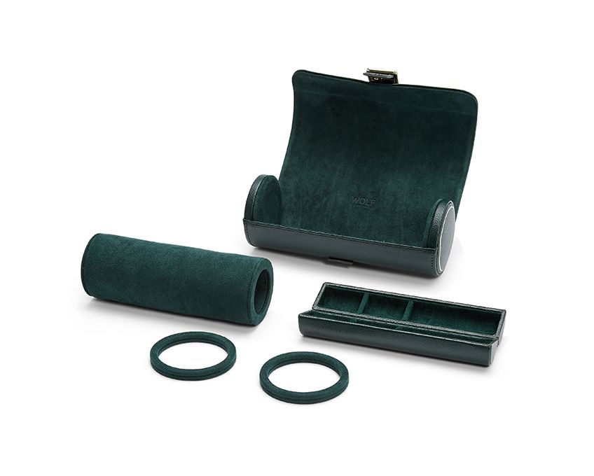 Wolf - Uhrenrolle für 3 Uhren British Racing Green-Uhrenrolle-Wolf 1834-TOJU Interior