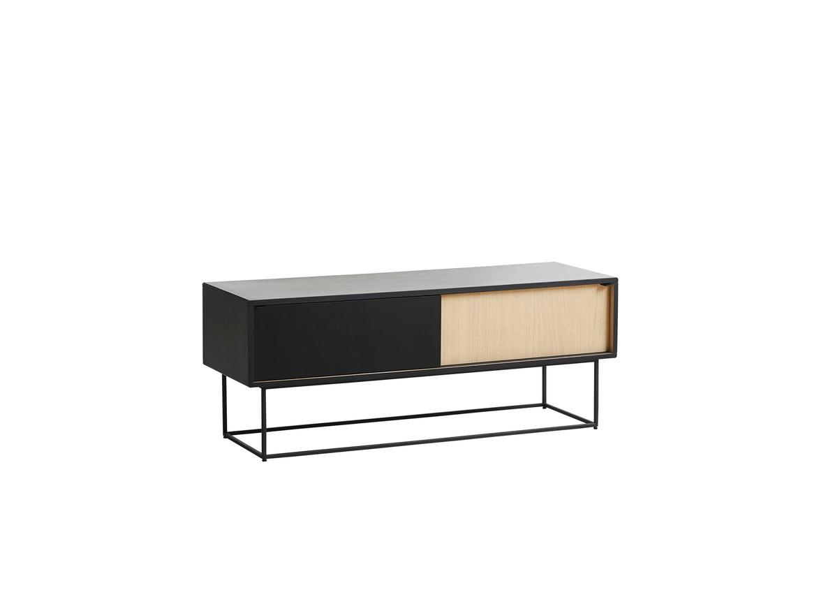 Woud - Sideboard Virka low-Sideboard-Woud-Eiche schwarz / geseift-TOJU Interior