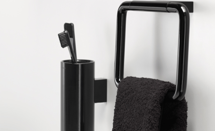 Cosmic - Handtuchring Black & White-Handtuchhalter-Cosmic-Schwarz glänzend-TOJU Interior