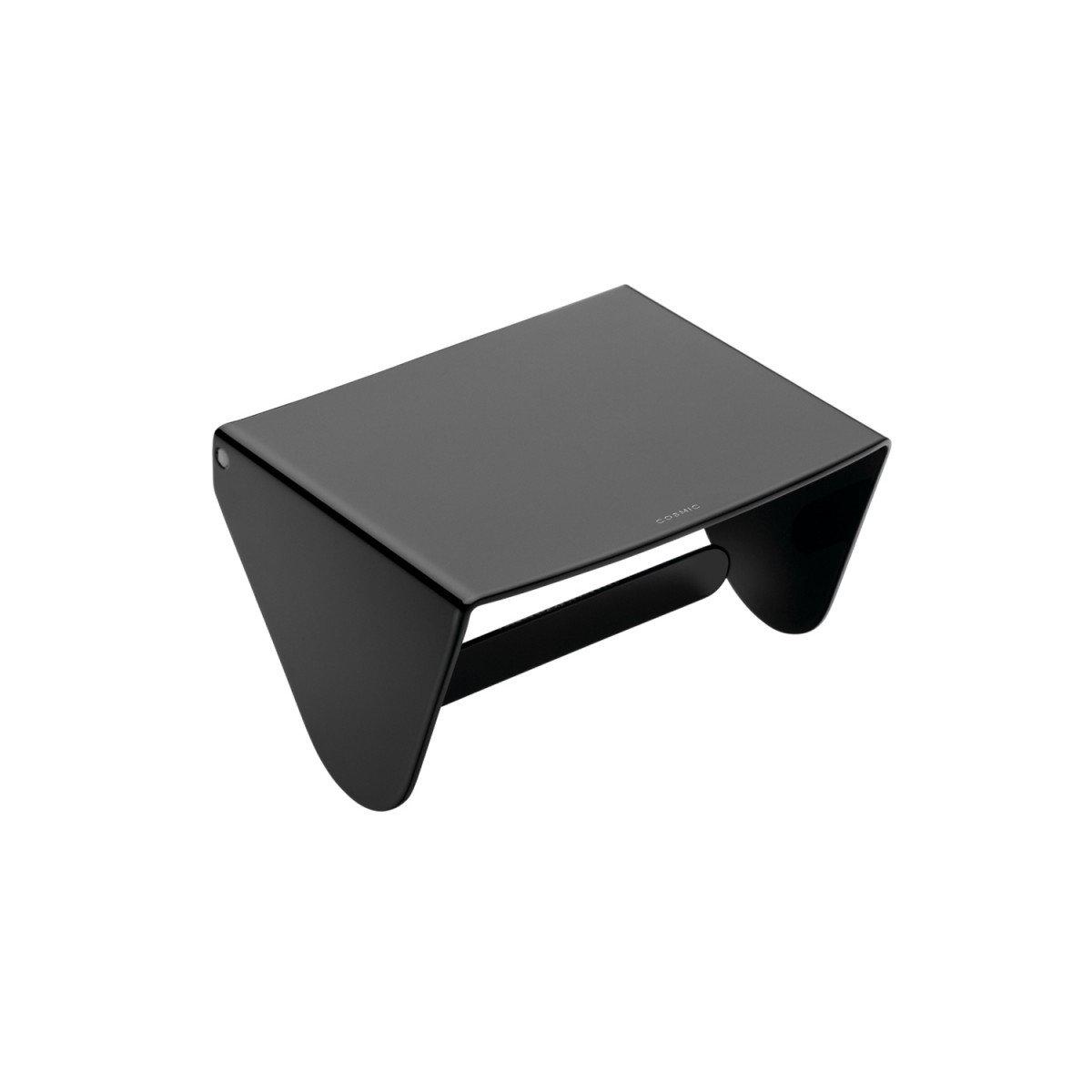 Cosmic- Papierrollenhalter Black & White mit Deckel-Toilettenpapierhalter-Cosmic-Schwarz glänzend-TOJU Interior