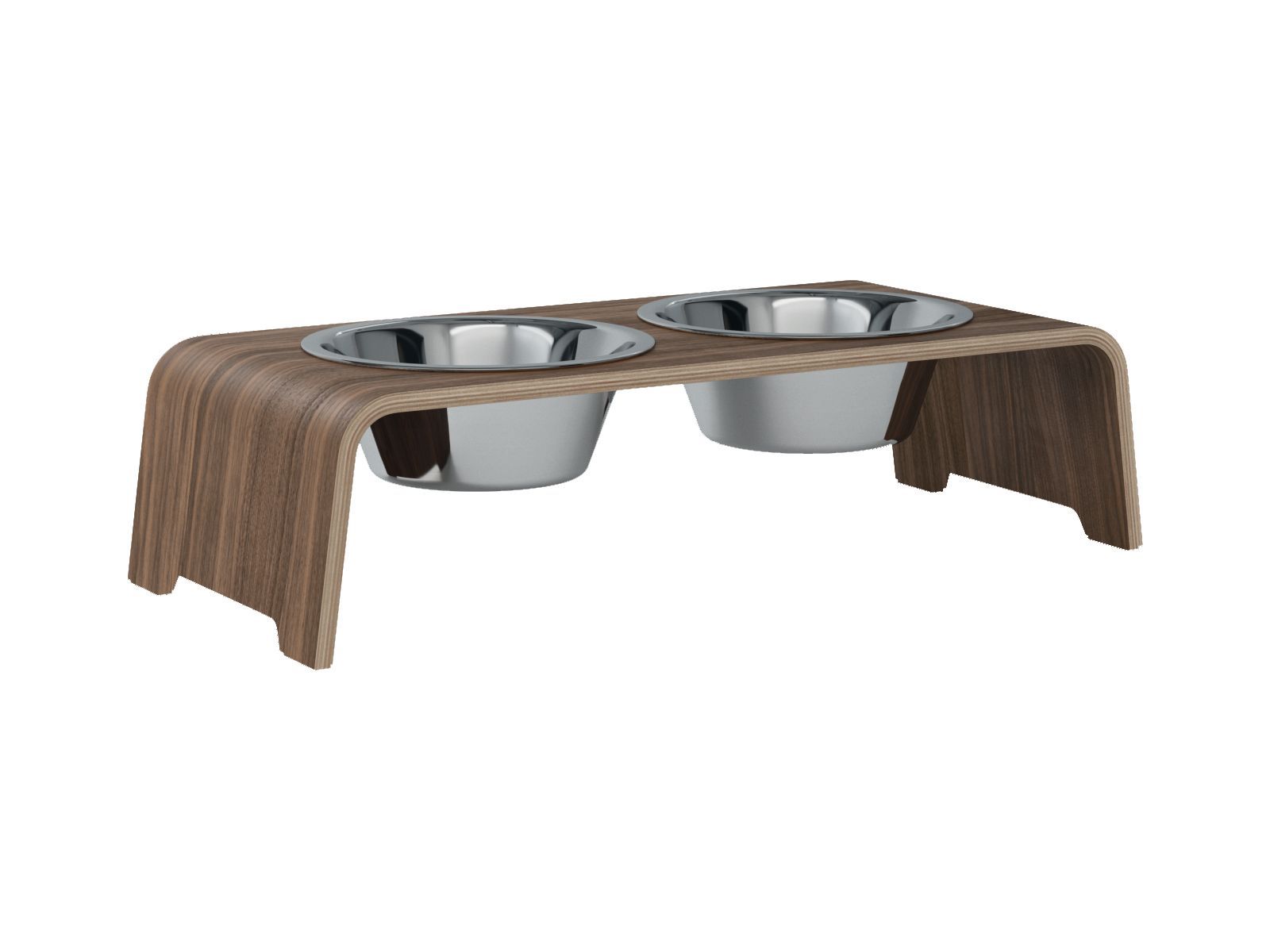 dogBar® M-small - Nussbaum mit Edelstahl-dogBar-TOJU Interior