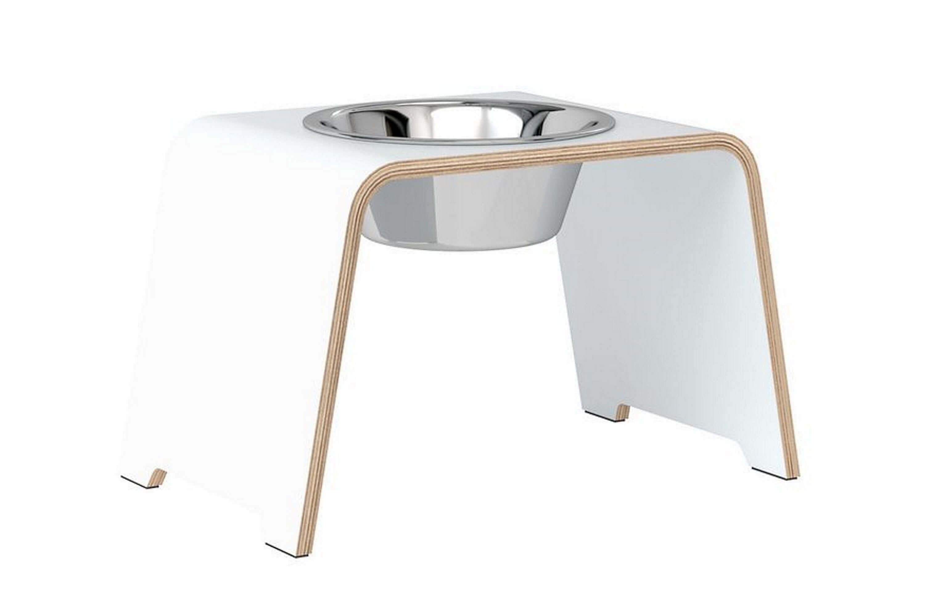 dogBar® Single M large weiß mit Edelstahl-dogBar-TOJU Interior