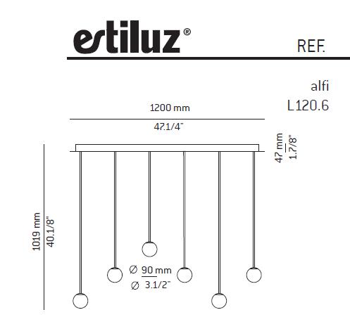 Estiluz Pendelleuchte -Alfi L120.6 - TOJU Interior 