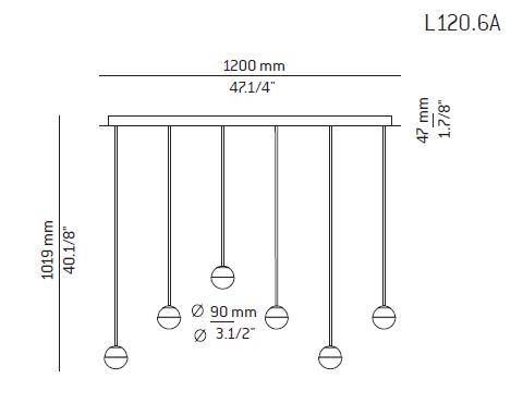Estiluz Pendelleuchte - Alfi L120.6A - TOJU Interior 