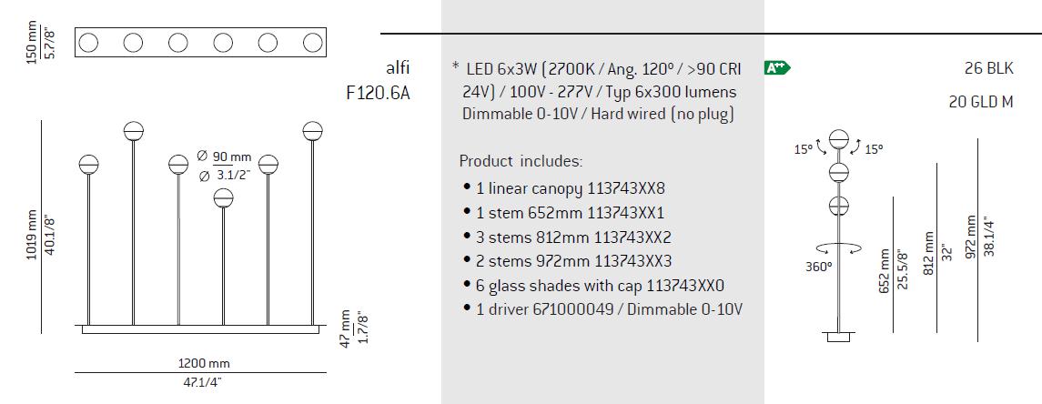 Estiluz Stehleuchte - Alfi F120.6A - TOJU Interior 