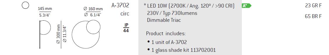 Estiluz Wandleuchte - Circ A-3702 - TOJU Interior 