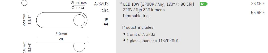 Estiluz Wandleuchte - Circ A-3703 - TOJU Interior 