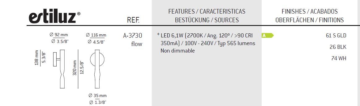Estiluz Wandleuchte - Flow A-3730 - TOJU Interior 