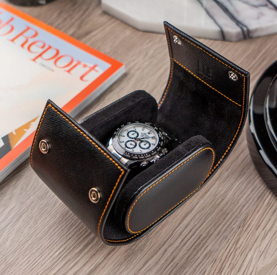 IFL Watches - Watch Roll - Black Saffiano für 1 Uhr-IFL Watches-TOJU Interior