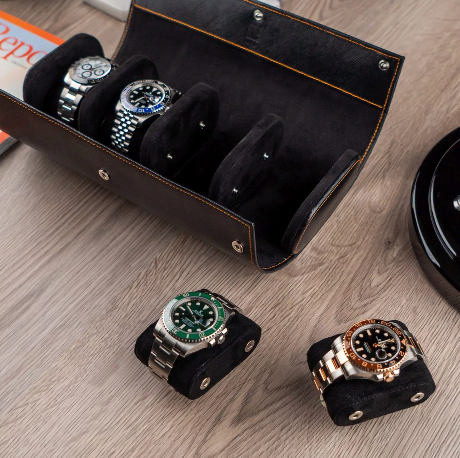 IFL Watches - Watch Roll - black Saffiano für 4 Uhren-IFL Watches-TOJU Interior