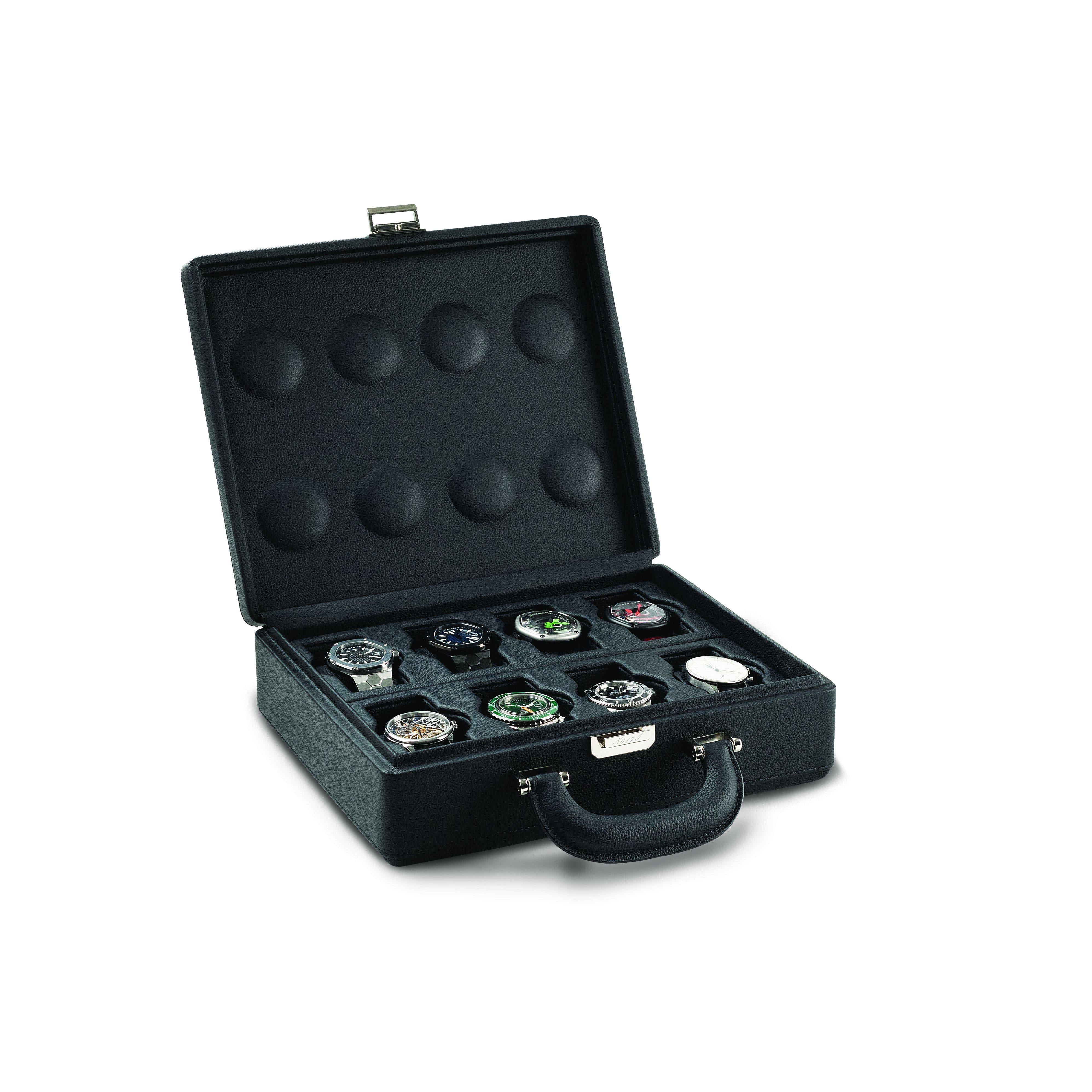 Scatola del Tempo Uhrenbox mit Griff - VALIGETTA 8 schwarz-TOJU Interior